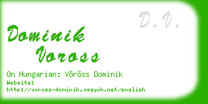 dominik voross business card