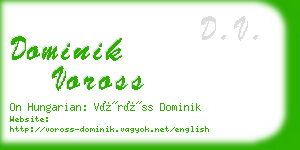 dominik voross business card